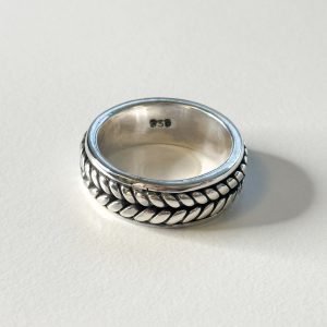 wheat ring silver 950 for men