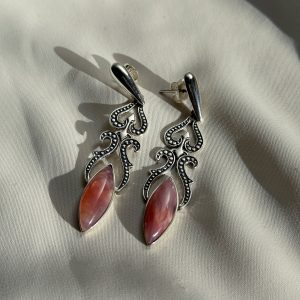 pink earring silver 950