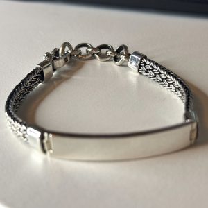 plain burnt finish silver 950 bracelet for men