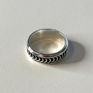 waves ring silver 950 for men