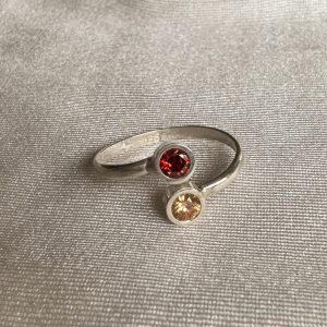 twins ring silver 950