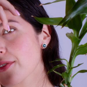 bold turquoise swarovski stud earrings