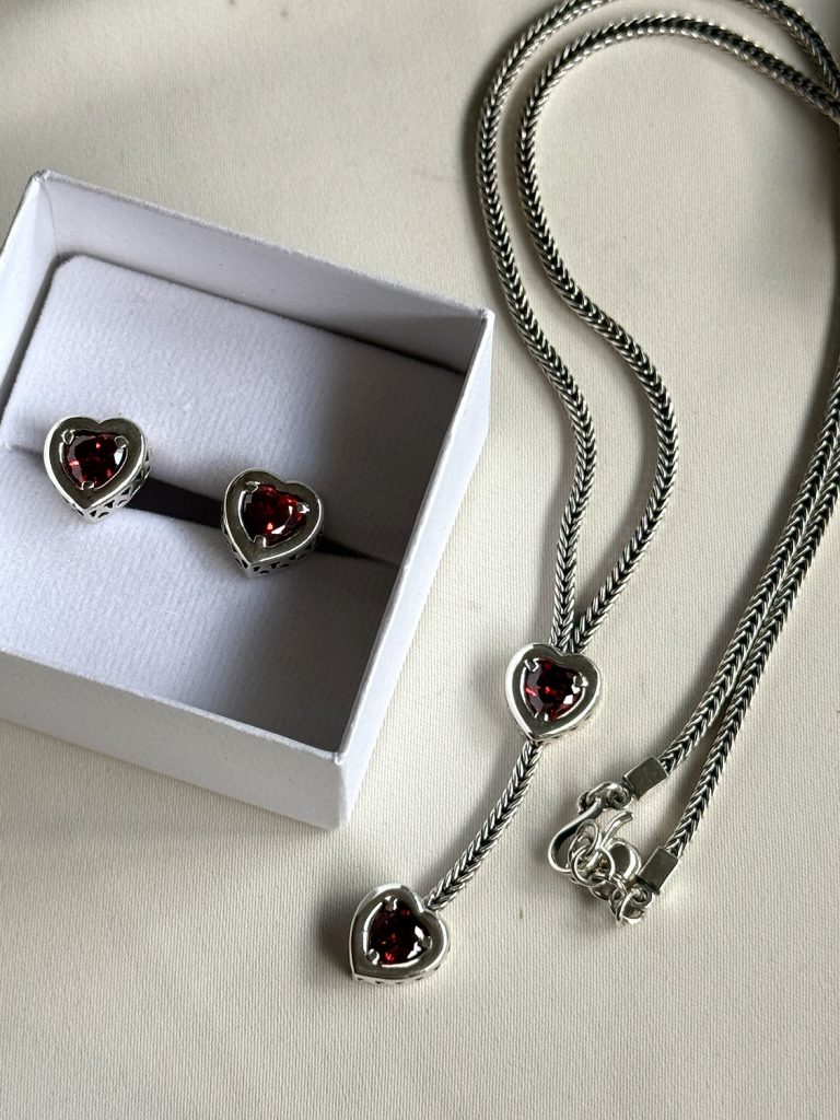 zircon love set silver 950