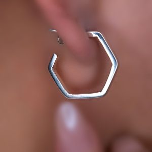 mini hexa hoops silver 950 for woman