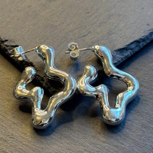 silohette earring silver 950 for woman