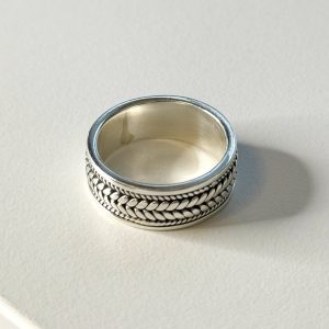 braid wheat ring silver 950 for men