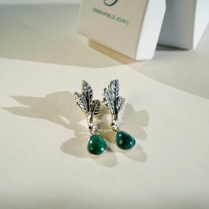 chrysocolla silver 950 women's earrings