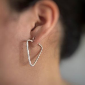 triangle hoops earring silver 950