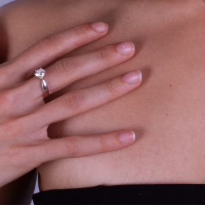 engagement zircon ring silver 950