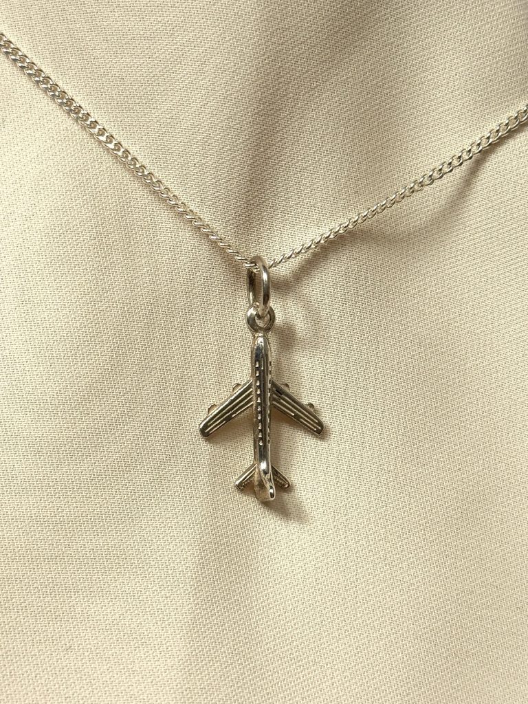 airplane charm silver 950