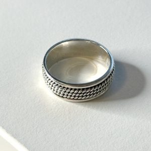triple lines ring silver 950 for men
