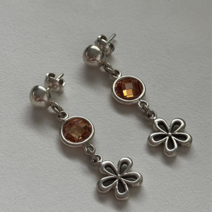 Orange Zircon Earrings