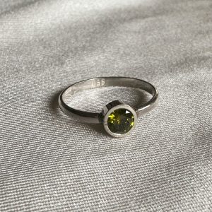 Green One Gem Silver 950