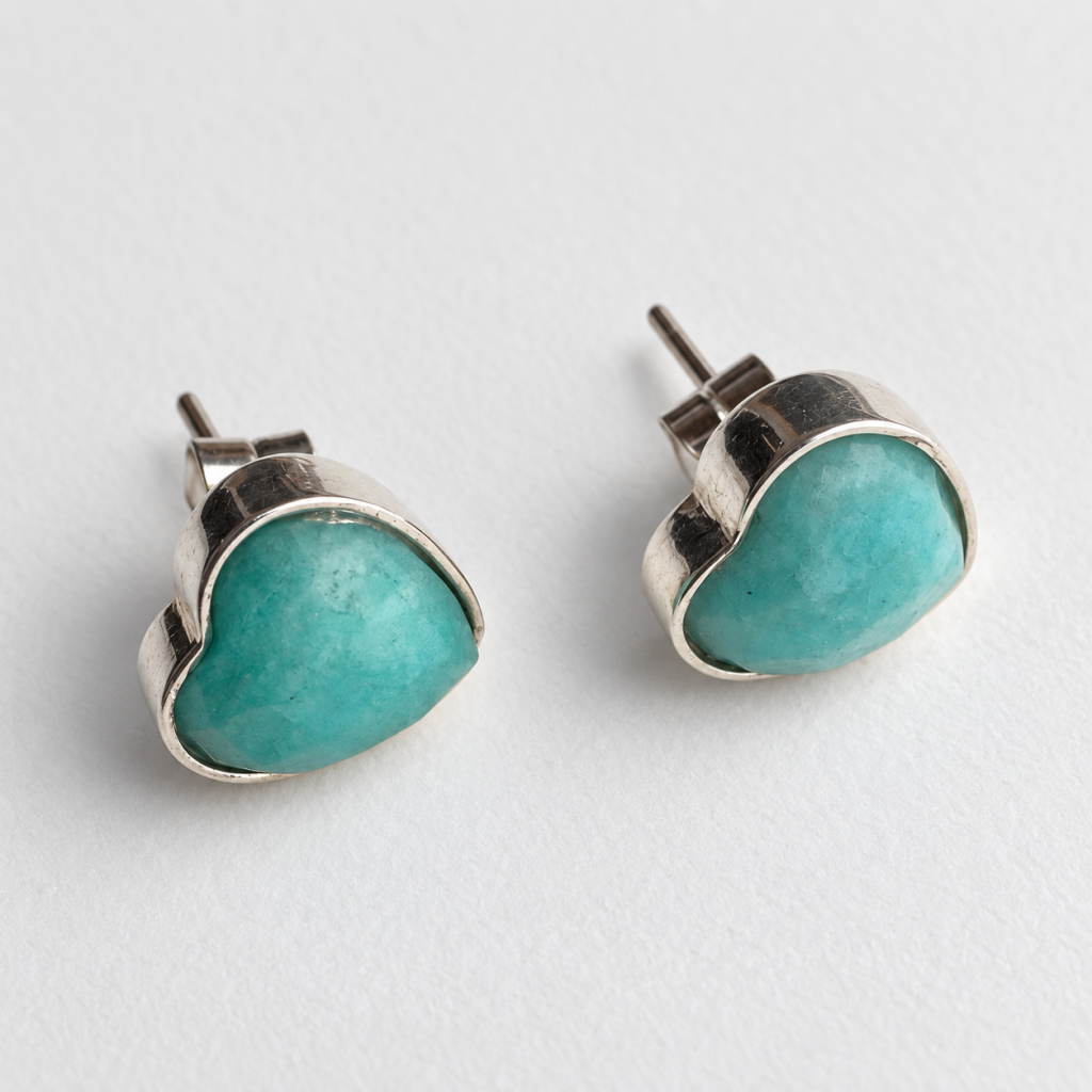 Amazonite Heard Earring Silver 950