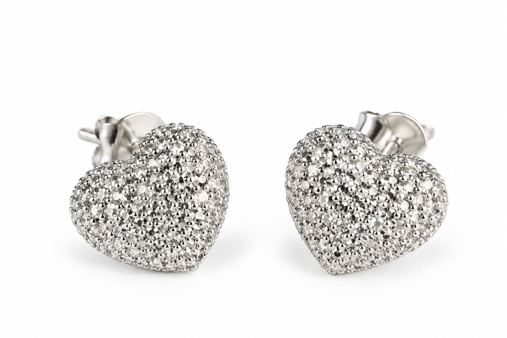 Filigree Heart Studs