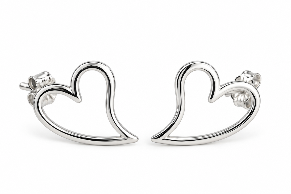 Asymmetrical Heart Studs