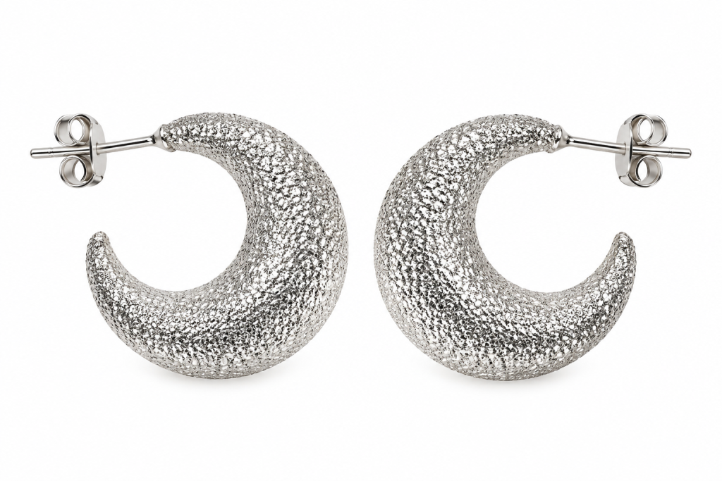 Luna Sparkling Earring Hoops Silver 950