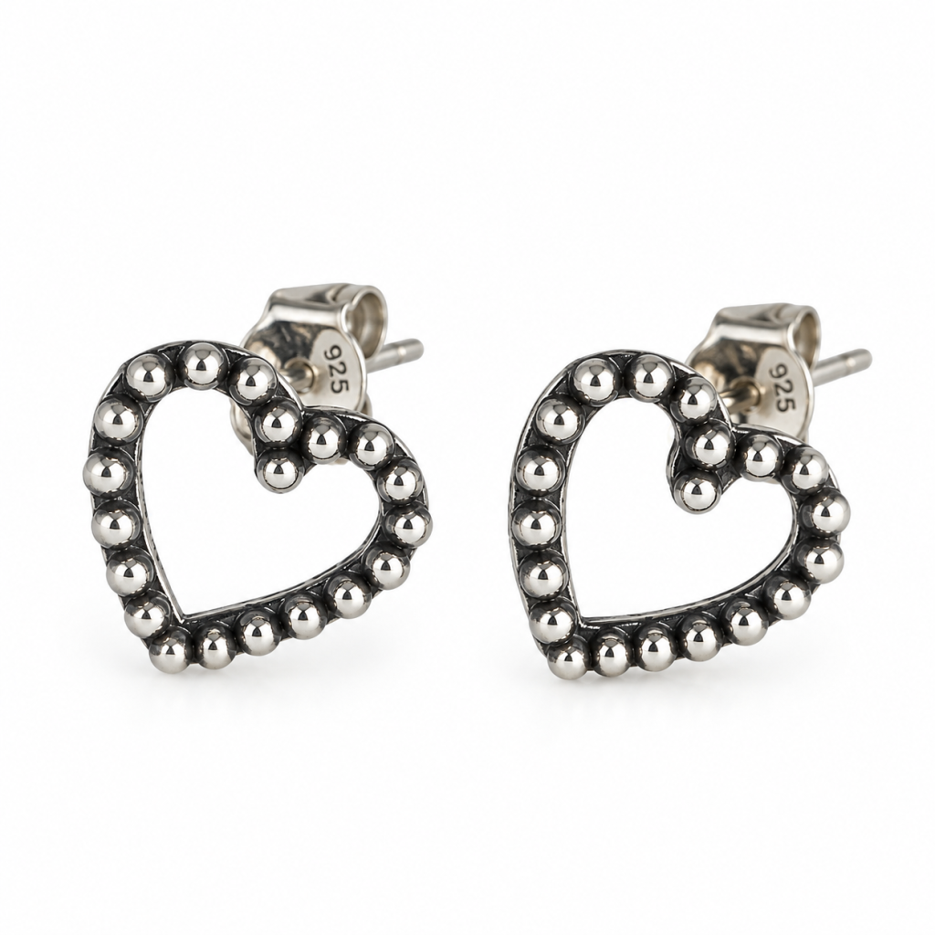 Beans Heart Earrings Silver 925