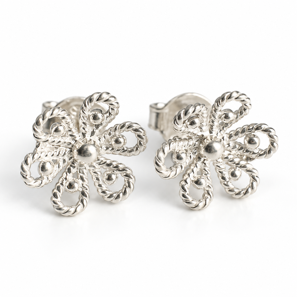 Petite Twisted Stud Filigree Earrings